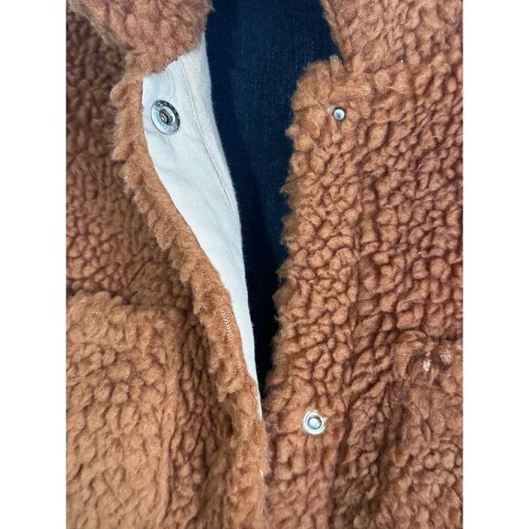 J. Crew Crewcuts Girls' Brown shirt-jacket in sherpa, SZ XL (12-14) - Picture 6 of 9